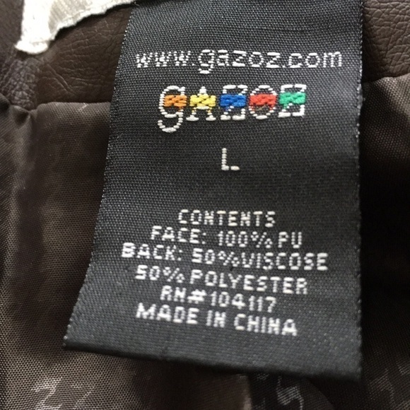 GAZOZ Vintage 80s Faux Leather Moto Style Jacket Large - Picture 12 of 13